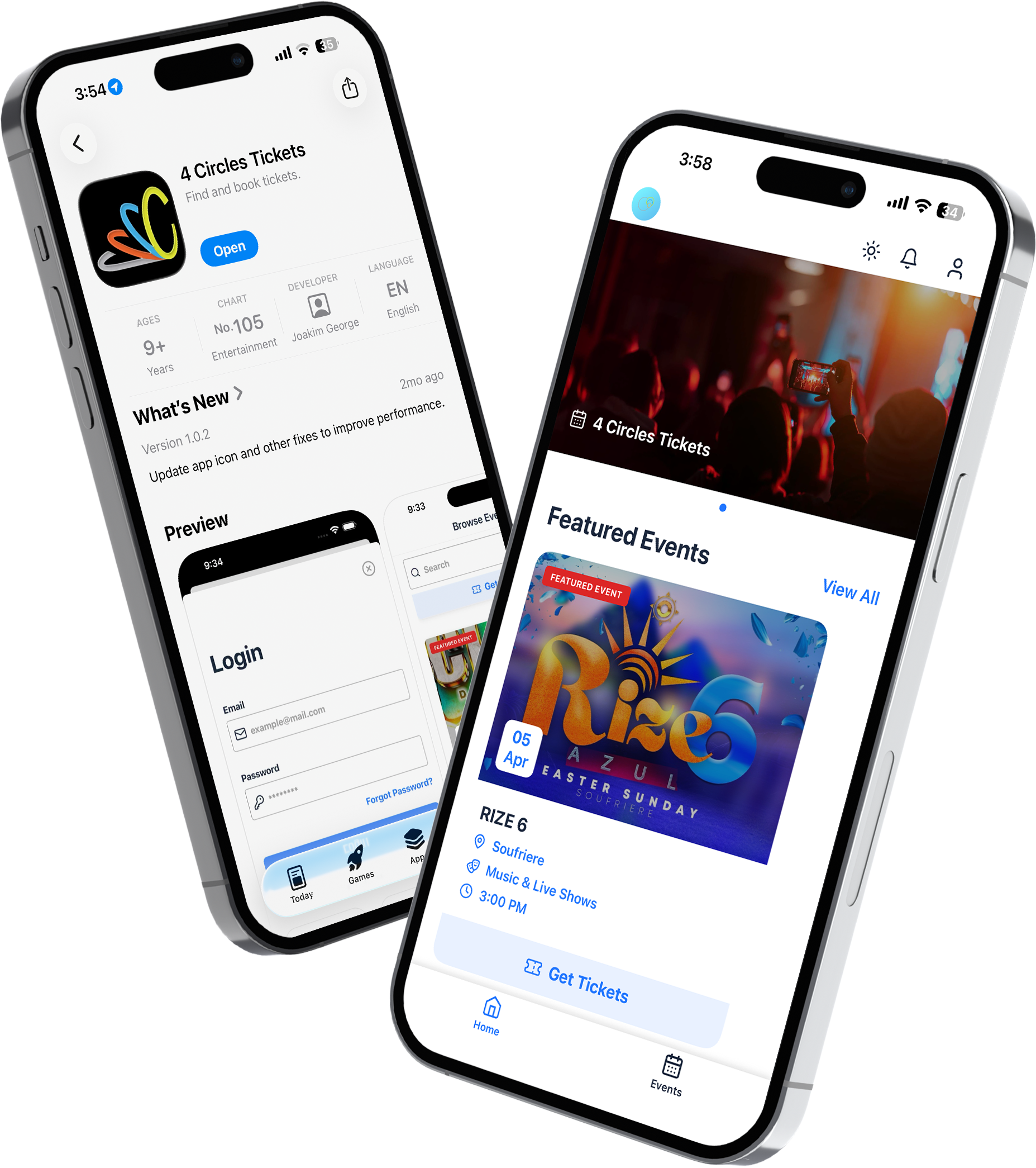 4 Circles App Mockups