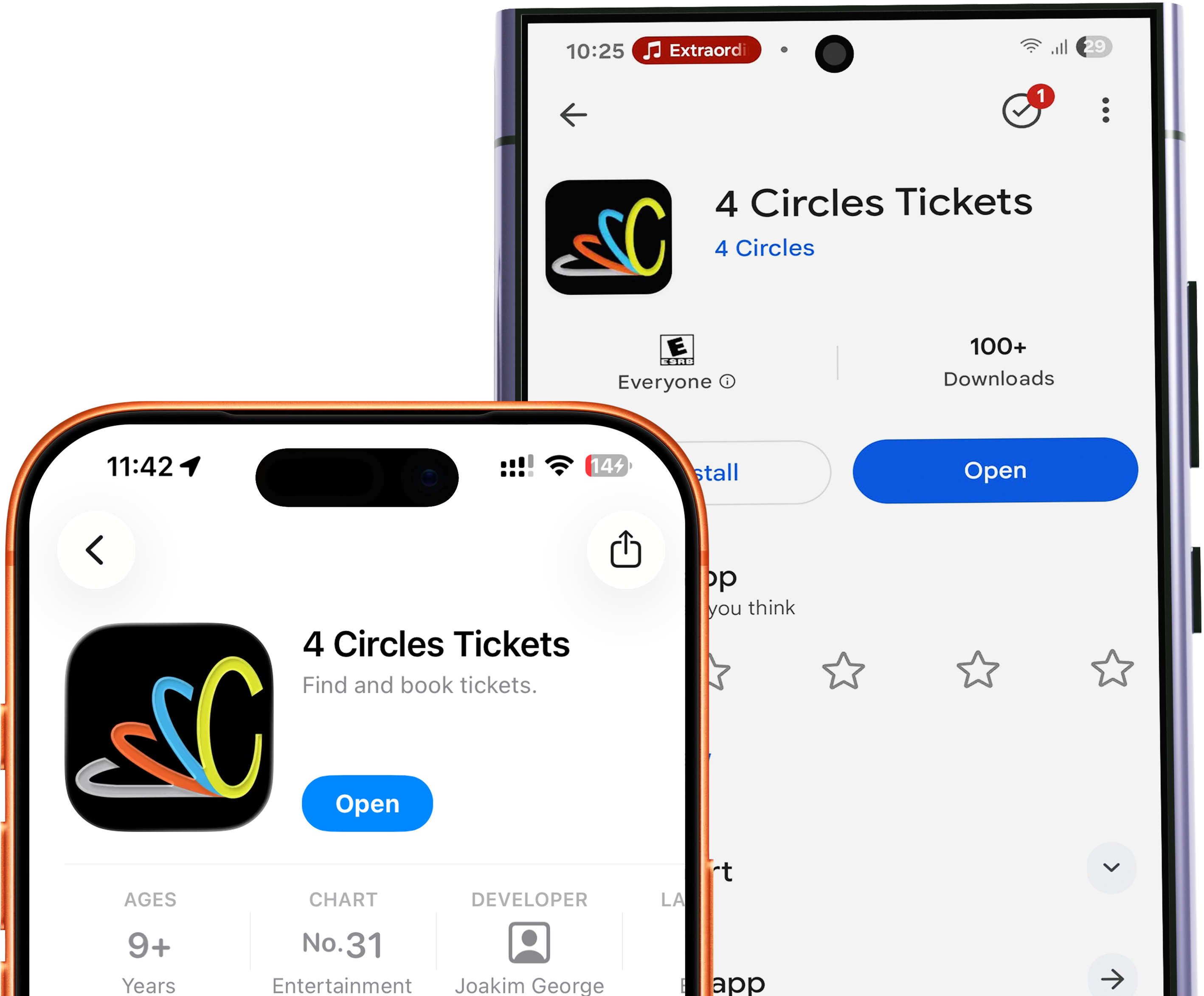 4 Circles App Mockup